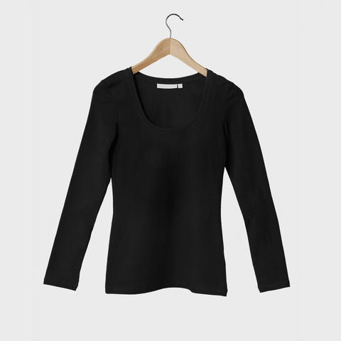 White T-Shirt Co Women‰۪s Fitted Long Sleeve Scoop Neck T-shirt | BuyMeOnce.com