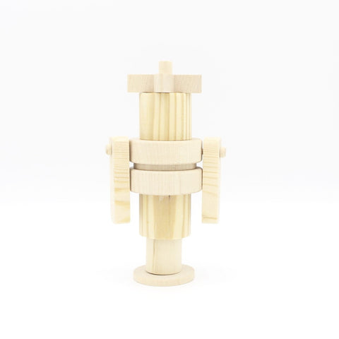Ann Droid & Sy Börg wooden robot stackers