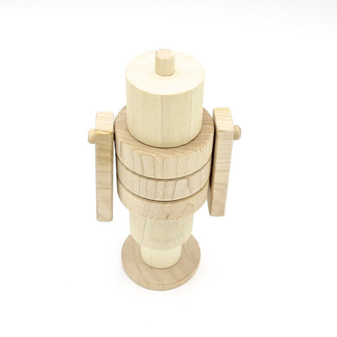 Ann Droid & Sy Börg wooden robot stackers