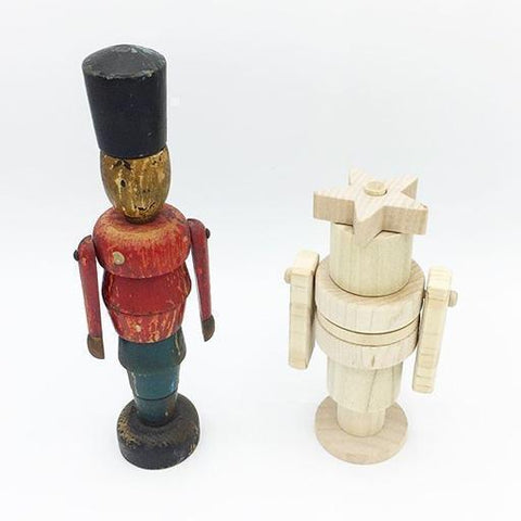 Ann Droid & Sy Börg wooden robot stackers