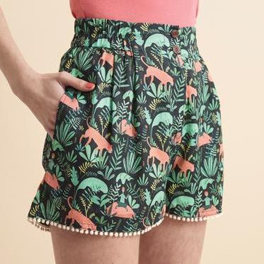 Lowie Tiger Print Pom Pom Shorts |BuyMeOnce