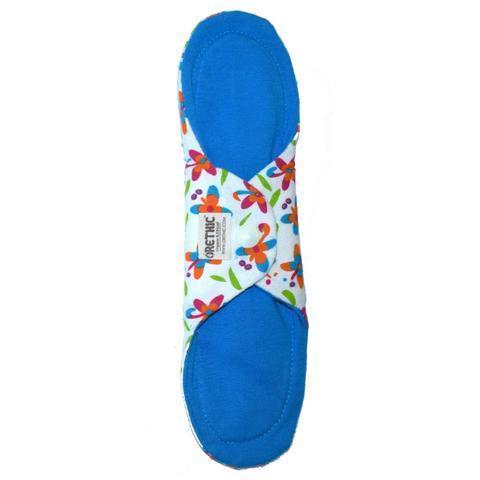 Organic Cotton Reusable Sanitary Pad, Dragonfly Blue