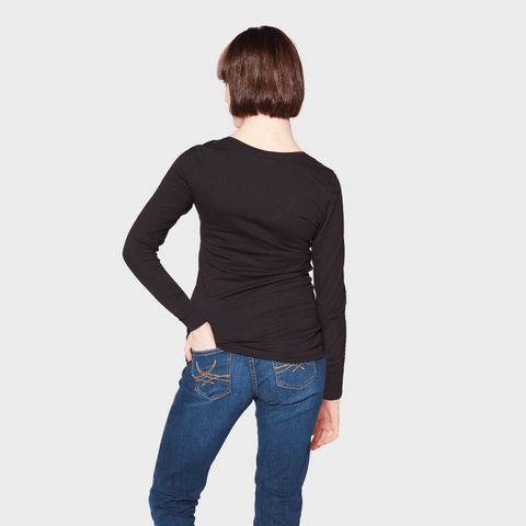 White T-Shirt Co Women‰۪s Fitted Long Sleeve Scoop Neck T-shirt | BuyMeOnce.com