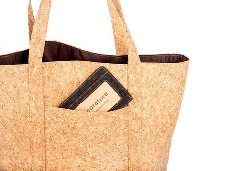 Cork Tote Bag with Bamboo Logo