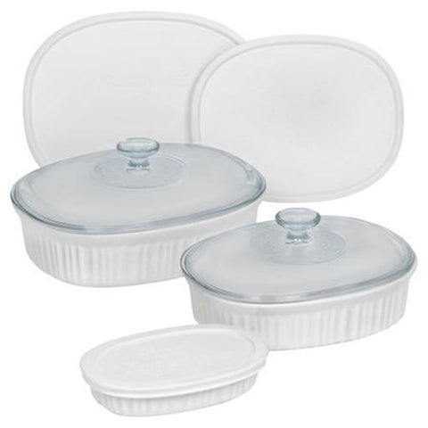 French White Oval Bakeware Set, 8 Piece