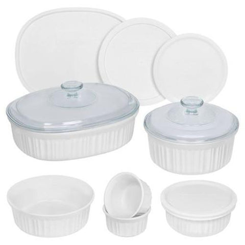 French White Round & Oval Bakeware Set, 12 Piece