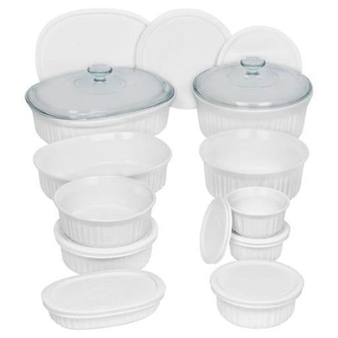 French White Round & Oval Bakeware Set, 20 Piece