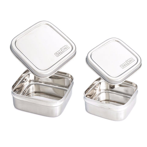 Stainless Steel Set of 2 All-Purpose Square Containers