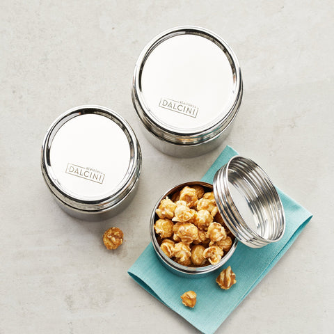 Stainless Steel Set of 3 Twist-Top Containers