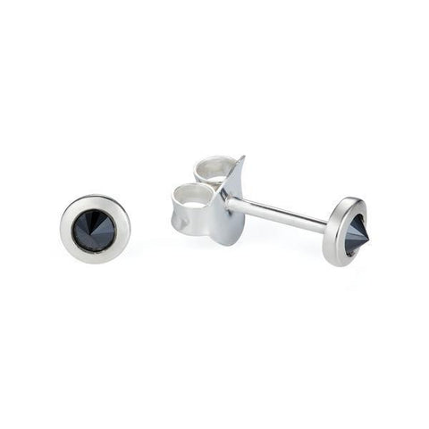 Inverted Black Diamond Ear Studs