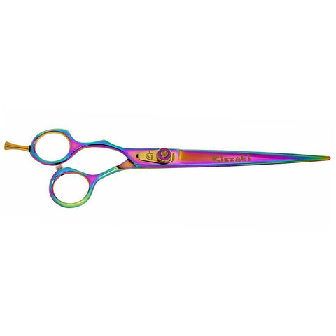 Kareru 7.5” Rainbow Titanium Dog Grooming Shears, Left-Handed