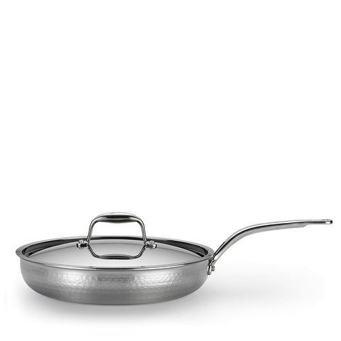 Martellata Tri-Ply Hammered Stainless 12” Covered Skillet