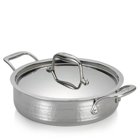 Martellata Tri-Ply Hammered Stainless Covered Casserole, 3 Quart