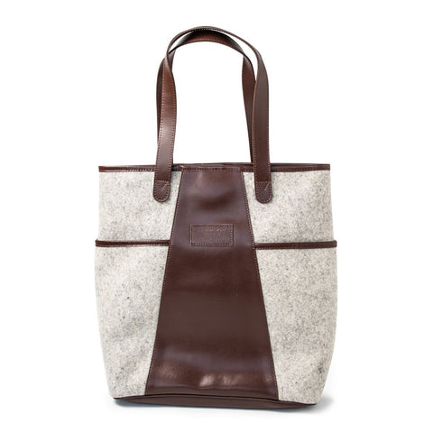 Upcycled Felt and Leather Tote Bag