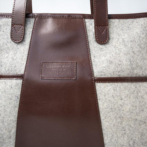 Upcycled Felt and Leather Tote Bag