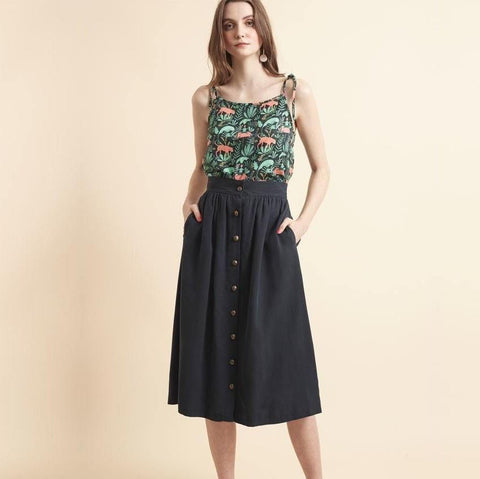 Modal Button Front Skirt