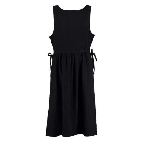 Linen Tie Side Midi Dress
