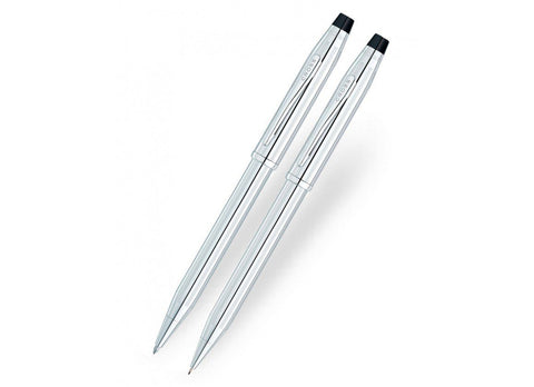 Classic Century Lustrous Chrome Pen And Pencil Set
