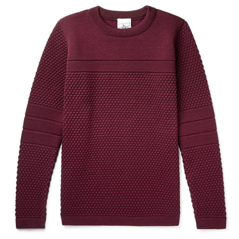 Burgundy Textured Knit Sweater
