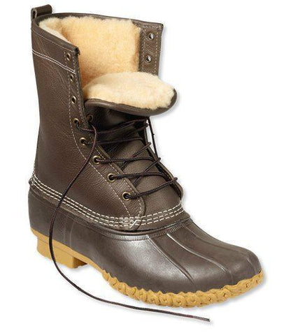 Men's Bean Boot with Shearling, 10in