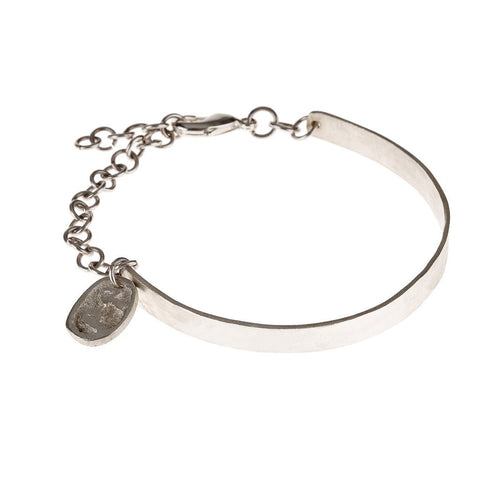 Chain Detail Bangle in Silver