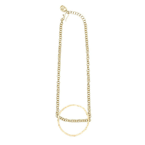 Large Circle Necklace in Brass