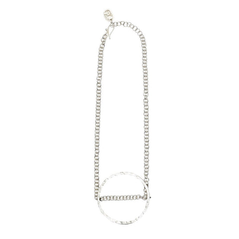 Large Circle Necklace in Silver