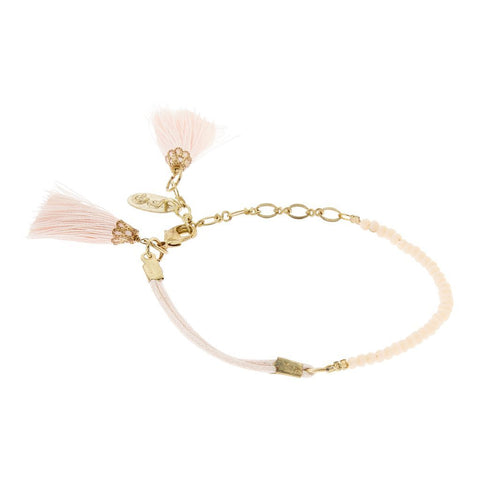 Tiny Tassel Bracelet in Pink