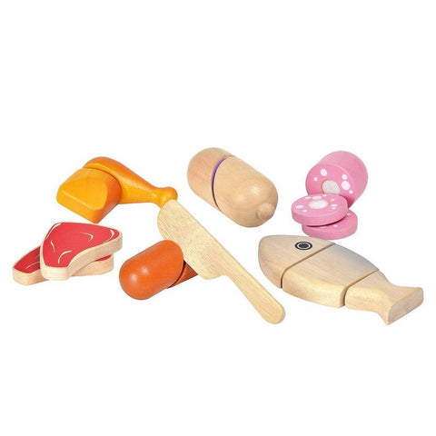 Wooden Fish and Meat Set