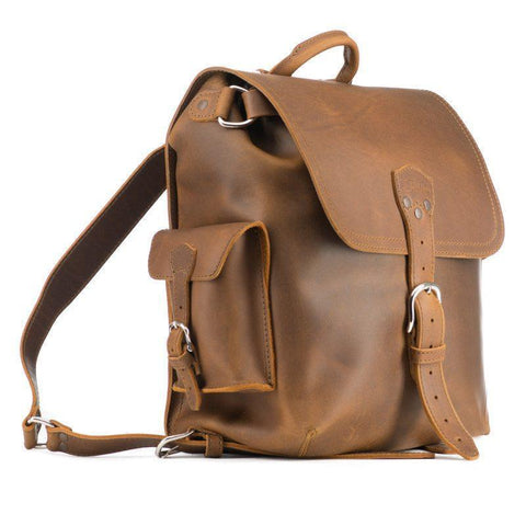 Leather Simple Backpack
