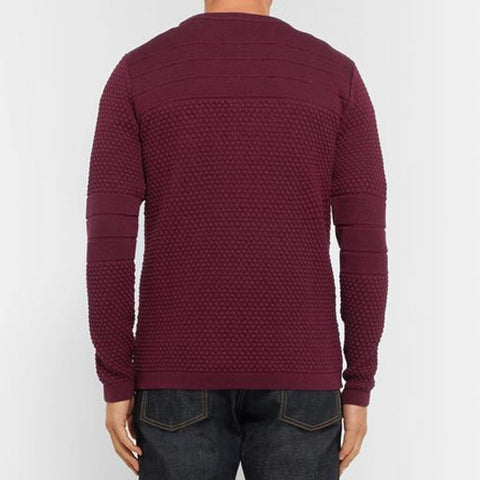 Burgundy Textured Knit Sweater