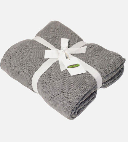 Bamboo Knit Throw, Graphite