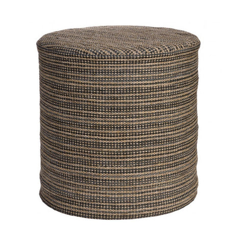 Handwoven Recycled Rubber Indoor/Outdoor Pouf