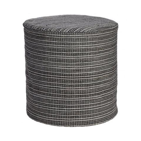 Handwoven Recycled Rubber Indoor/Outdoor Pouf