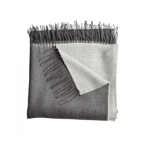 Reversible Fringed Baby Alpaca Throw